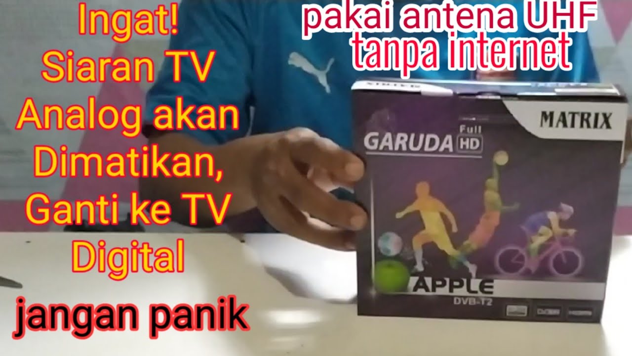 DVB T2 SET TOP BOX TV DIGITAL ANTENA UHF MATRIX APPLE GARUDA HD