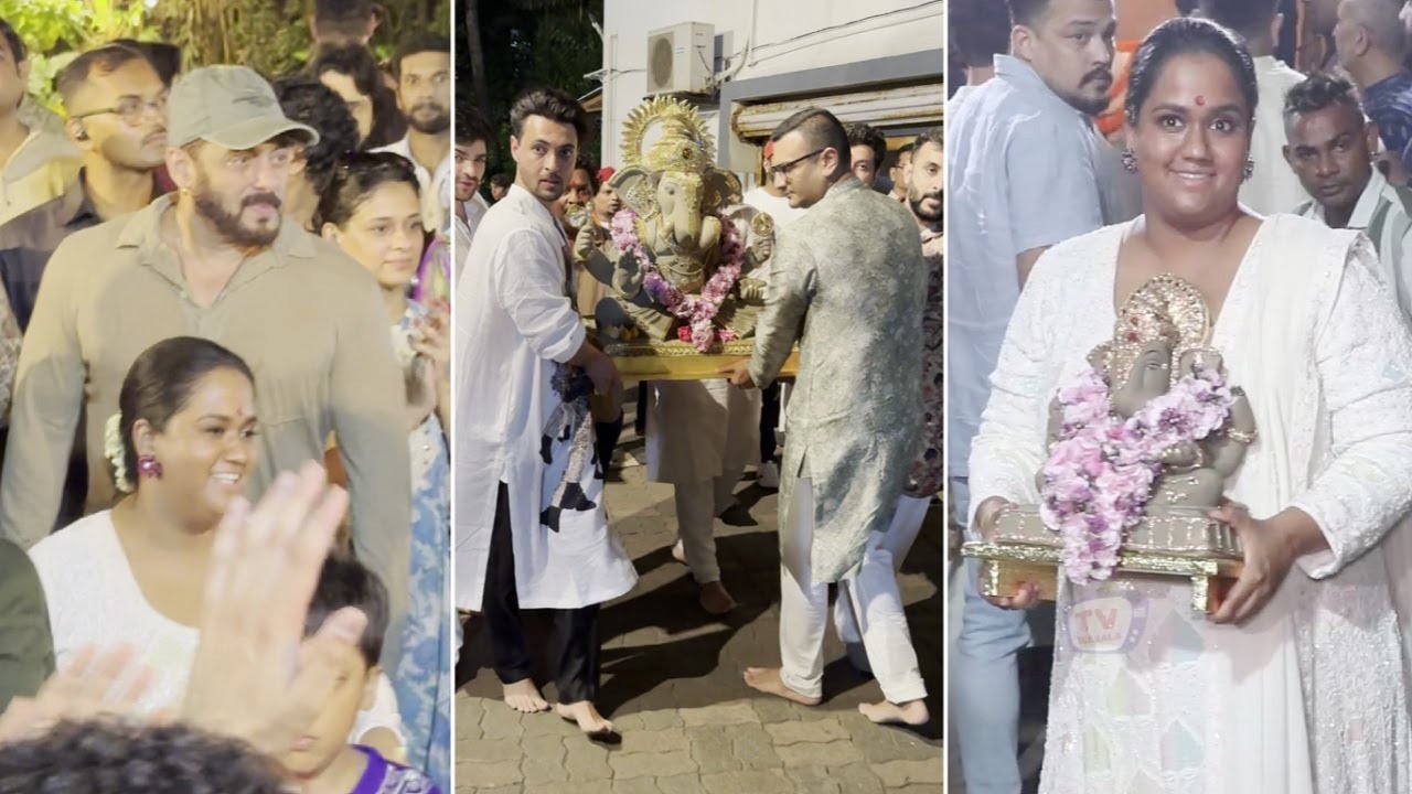 Salman Khan Ganpati Visarjan Video 2024 Arpita Khan, Aayush Sharma, Alizeh Agnihotri
