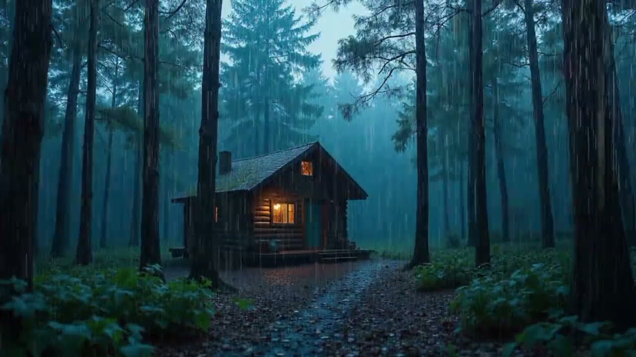 🌧️🌲 Relax with This Calm Rain in a Quiet Forest Night