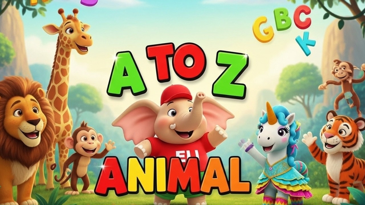 ABC Animal | Learn Animal Names for Kids | Elephant ELI & Unicorn | ABC Spotlight