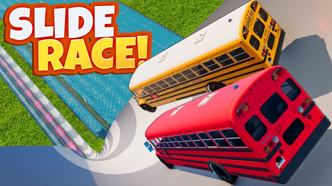 The World’s Tallest Slide vs School Buses – Who Survives?! (BeamNG Drive Mods)