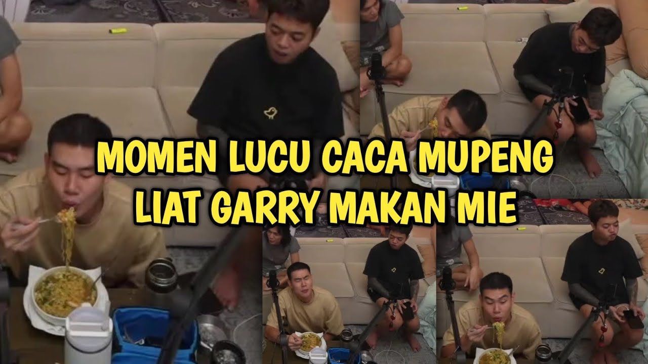 MOMEN LUCU CACA LIAT GARRY MAKAN MIE JADI PINGIN TAPI MALU MINTANYA😂😂😂 #marapthon #yb #caca @ybrap
