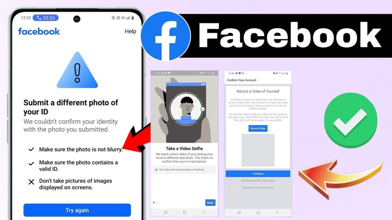 we couldn't confirm your identity | don't take pictures of images displayed on screens Facebook 