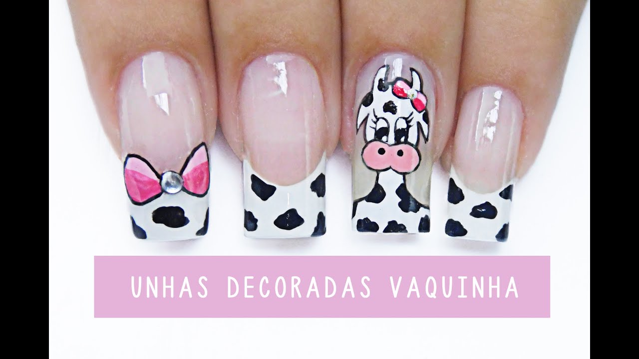 Unhas Decoradas de Vaquinha - cow Nail art | Aline Makelyne