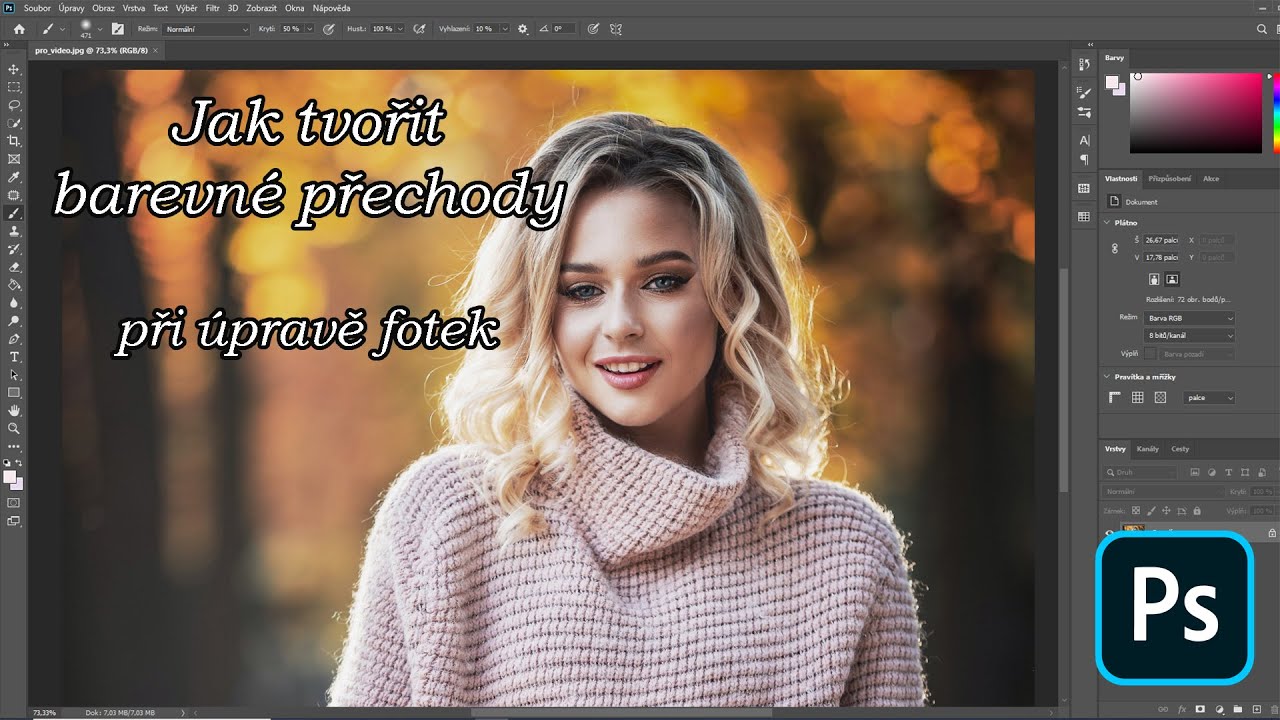 Jak tvořit barevné přechody při úpravě fotek - Photoshop tutorial