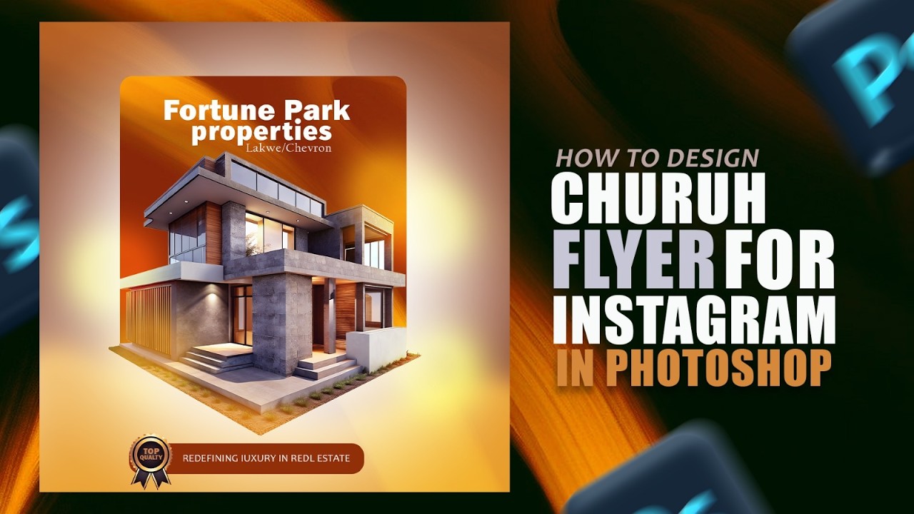 Design Real-Estate Flyer in Photoshop | Churuh Property Design For Instagram Post Tutorial