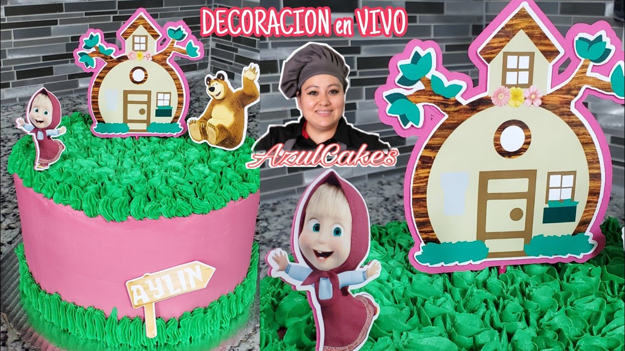 Pastel Masha Y El Oso DECORACIÓN SENCILLA Y PRÁCTICA