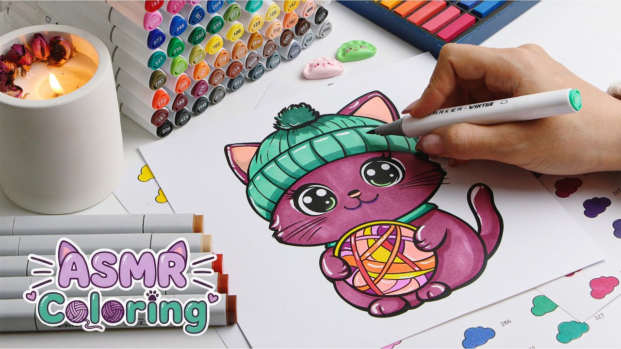 Satisfying Coloring ASMR | Cute Baby Cat 🐱