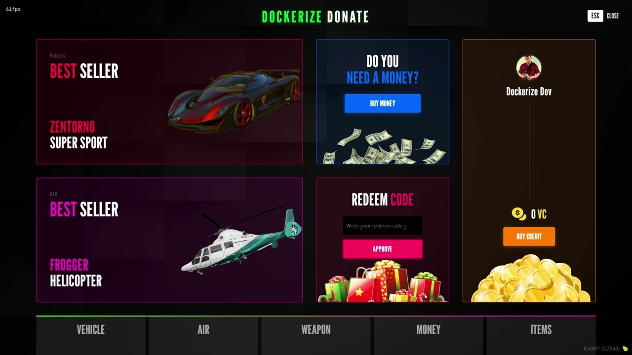 Fivem VIP System [QB/ESX] | Dockerize Scripts
