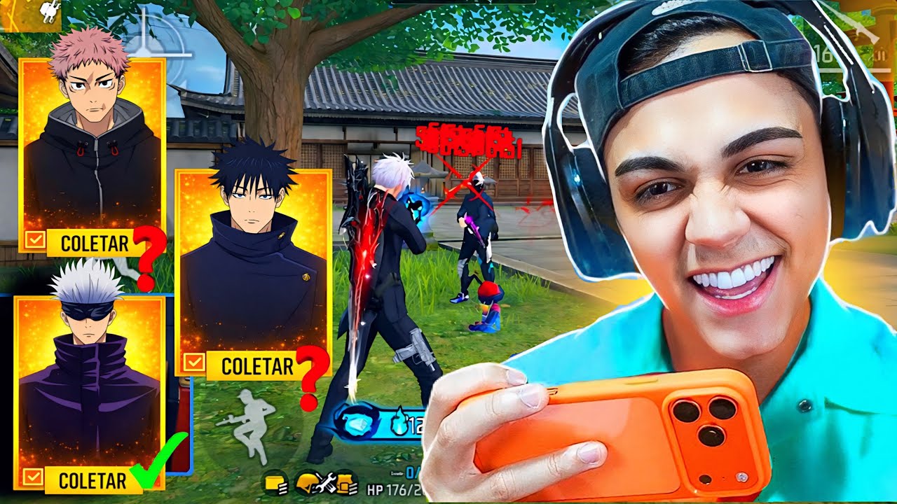 ESSA FOI A SKIN DE JUJUTSU KAISEN QUE O FREITAS ESCOLHEU NO FREE FIRE! 😱🔥