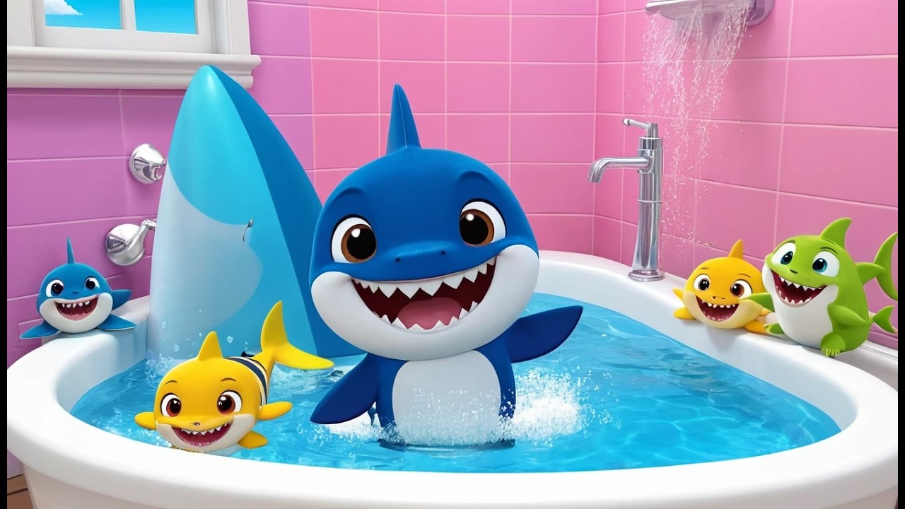 Baby Shark поет в ванной