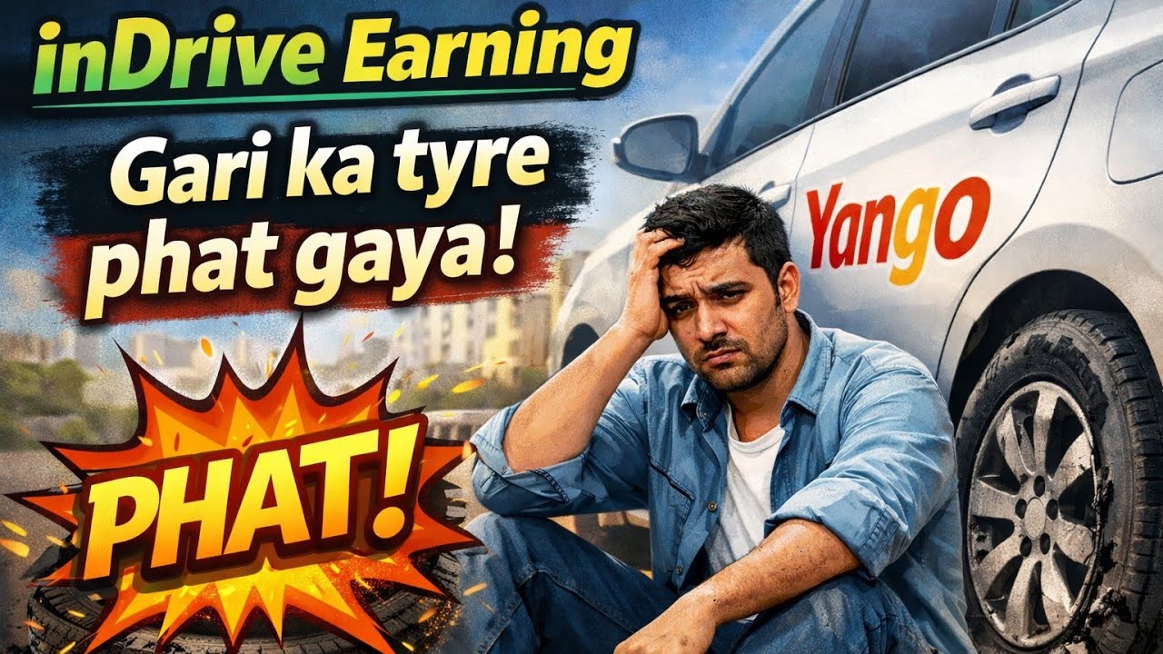 Gari ka tyre phat gya | Yango indrive earning vlog | tyre repairing shop in Rawalpindi 
