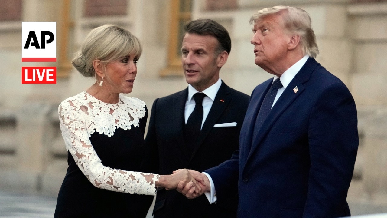 LIVE: Trump arrives for dinner hosted by Macron at the Palace of Versailles