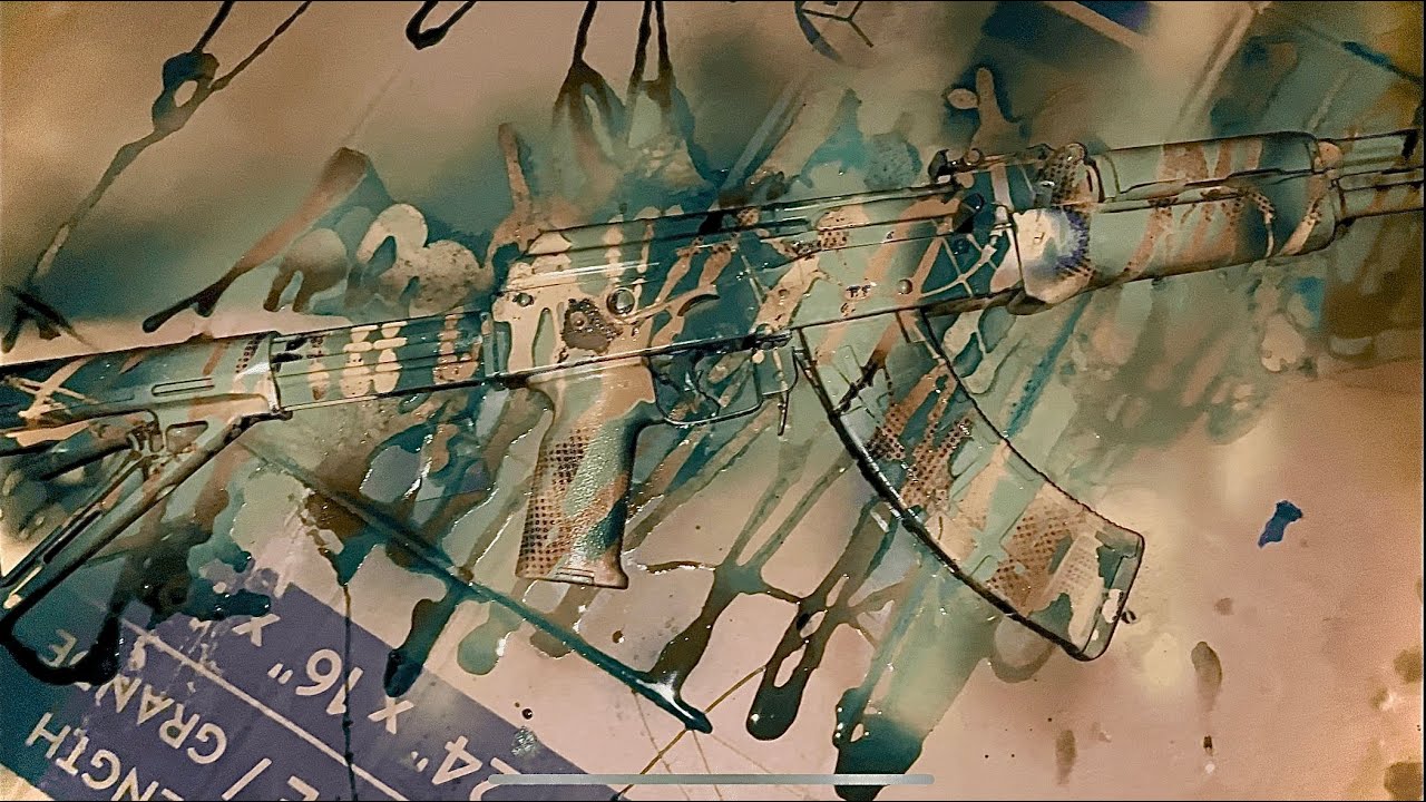 HOW TO PAINT RIFLE CAMO WITH DISH SOAP METHOD - AK-47 / AR-15