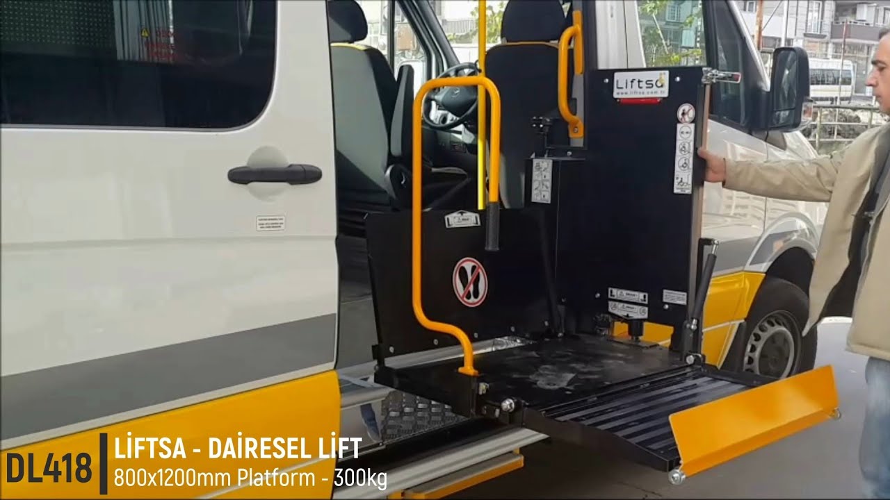 Liftsa- MERCEDES SPRİNTER Hat Tipi Sürgülü Kapı Dairesel Tek Kollu Engelli Lift Videosu - Liftsa.com
