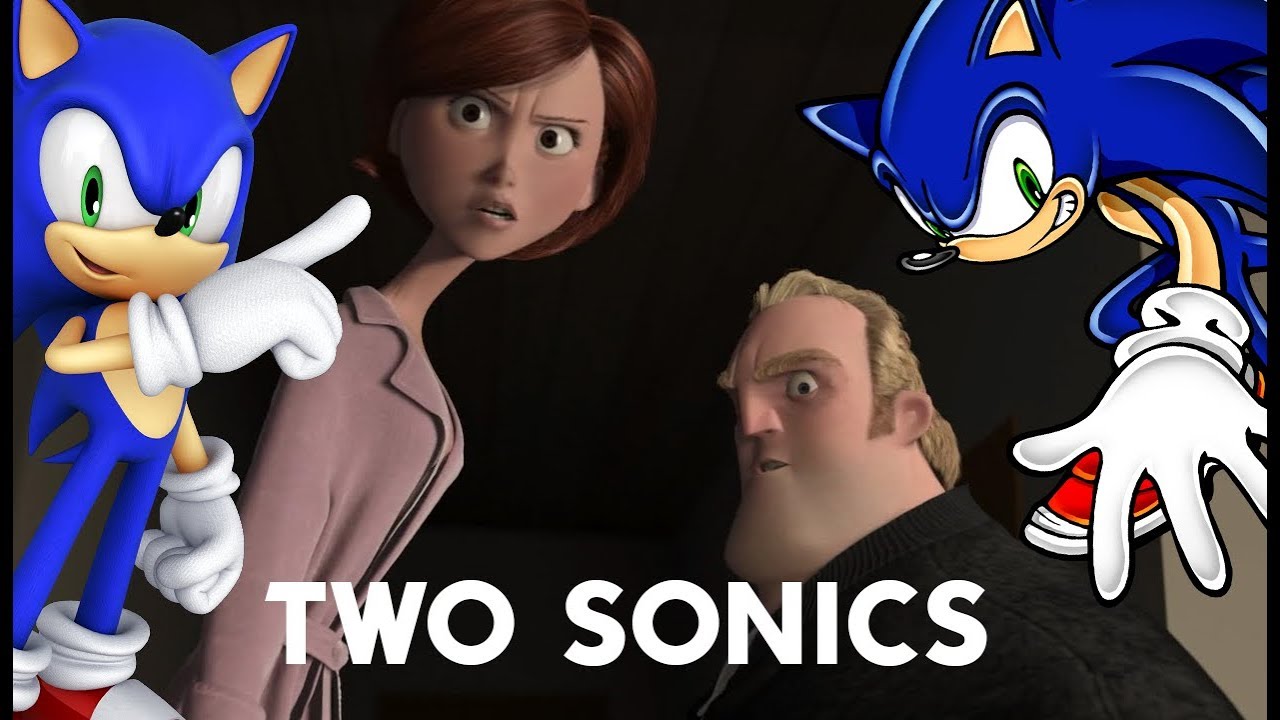 two sonics dub a scene from the incredibles