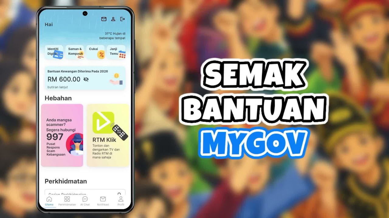 Cara Semak Bantuan Kerajaan di MyGov