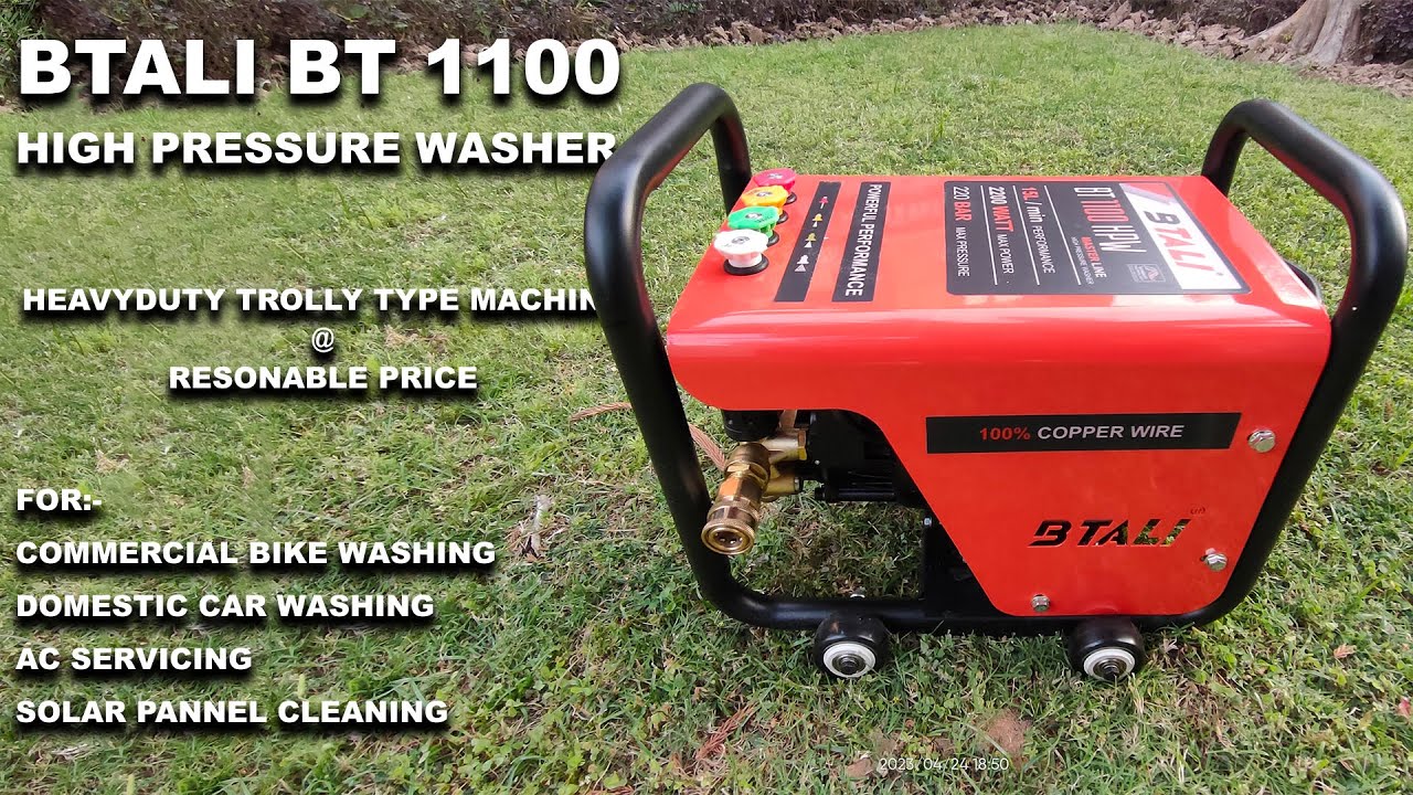 BTALI BT 1100 HIGH PRESSURE WASHER | FOR DOORSTEP CAR WASHING | AC SERVICING | SOLAR PANNEL CLEANING