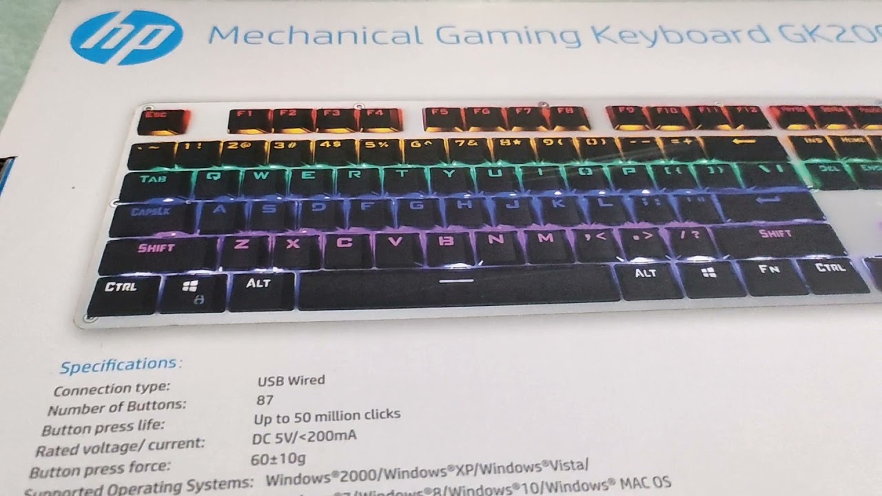 Mechanical Gaming Keyboard HP GK200 (Unboxing)