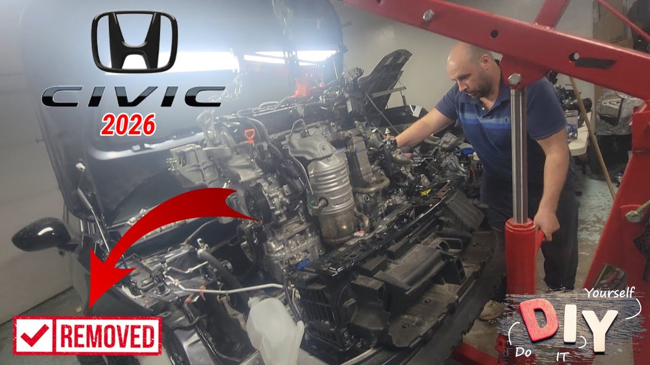 Демонтаж нового двигателя Honda Civic 2.0L, часть 1 #civic #honda #engine