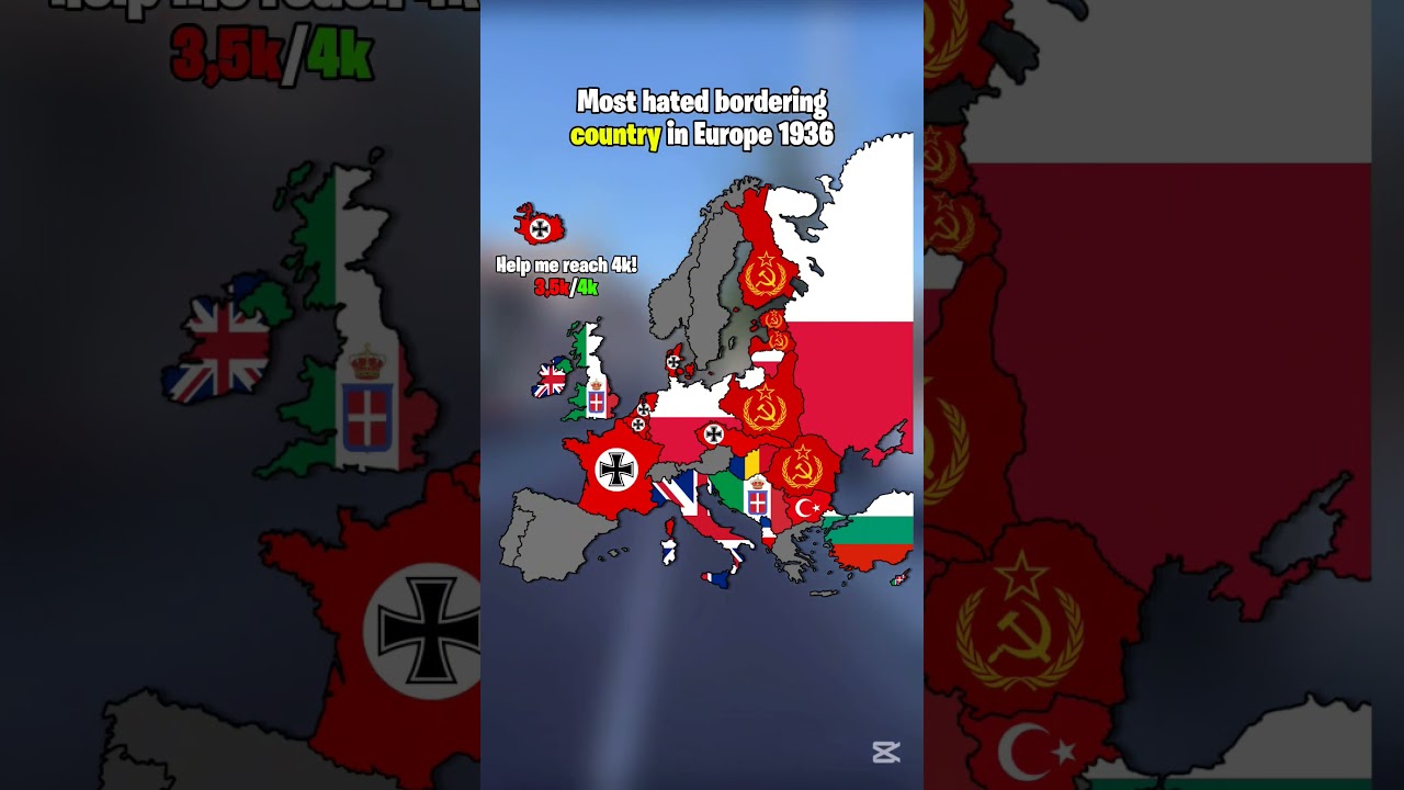 Most hated bordering country in Europe 1936 #shorts #mapping #mapper #geography #europe #viral
