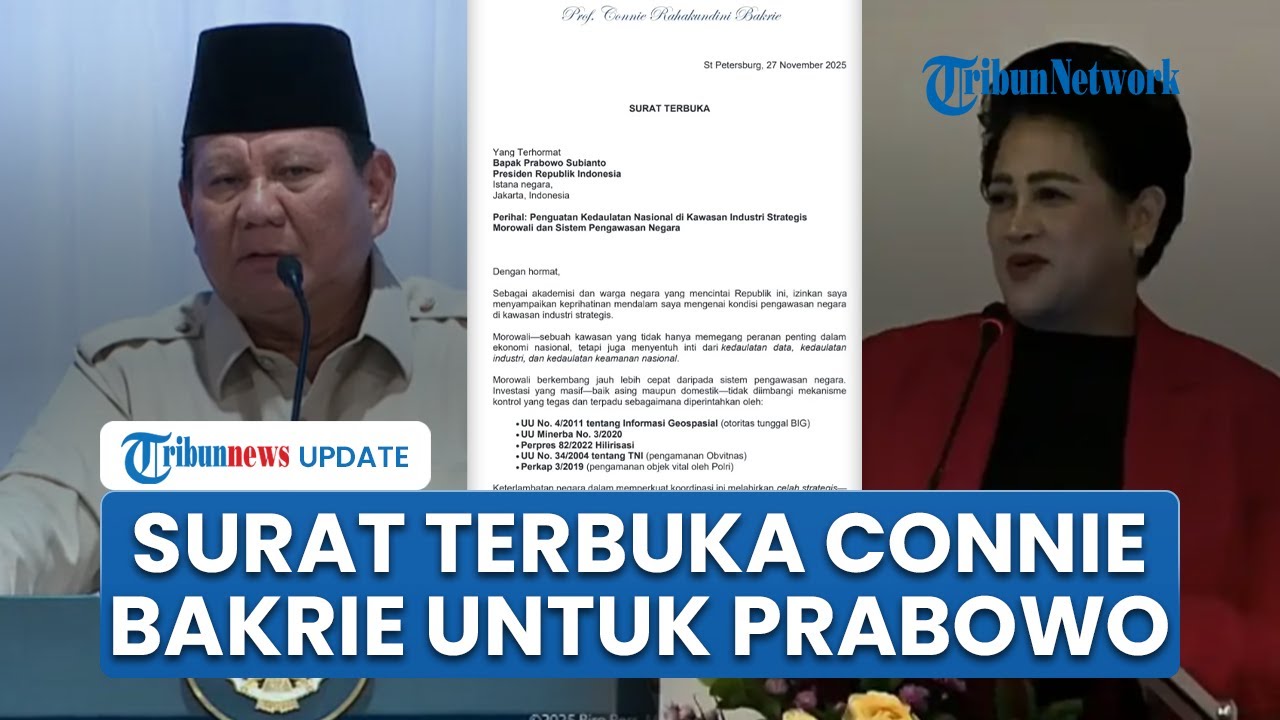 Surat Terbuka Connie Bakrie untuk Prabowo soal Morowali, Ingatkan agar Tak Menunggu Krisis Datang