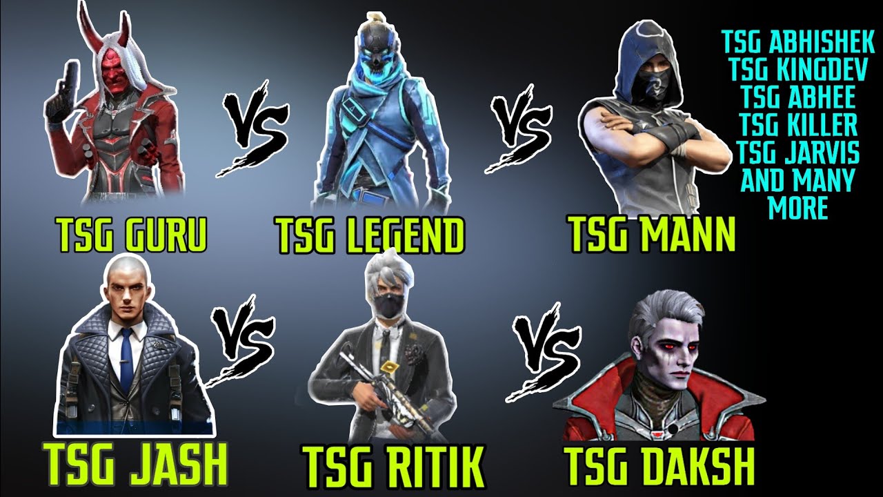 FREE FIRE ALL TSG MEMBERS GUILD WAR BEST TSG VERSES FT- ALL TSG MEMBERS ||GARENA FREE FIRE