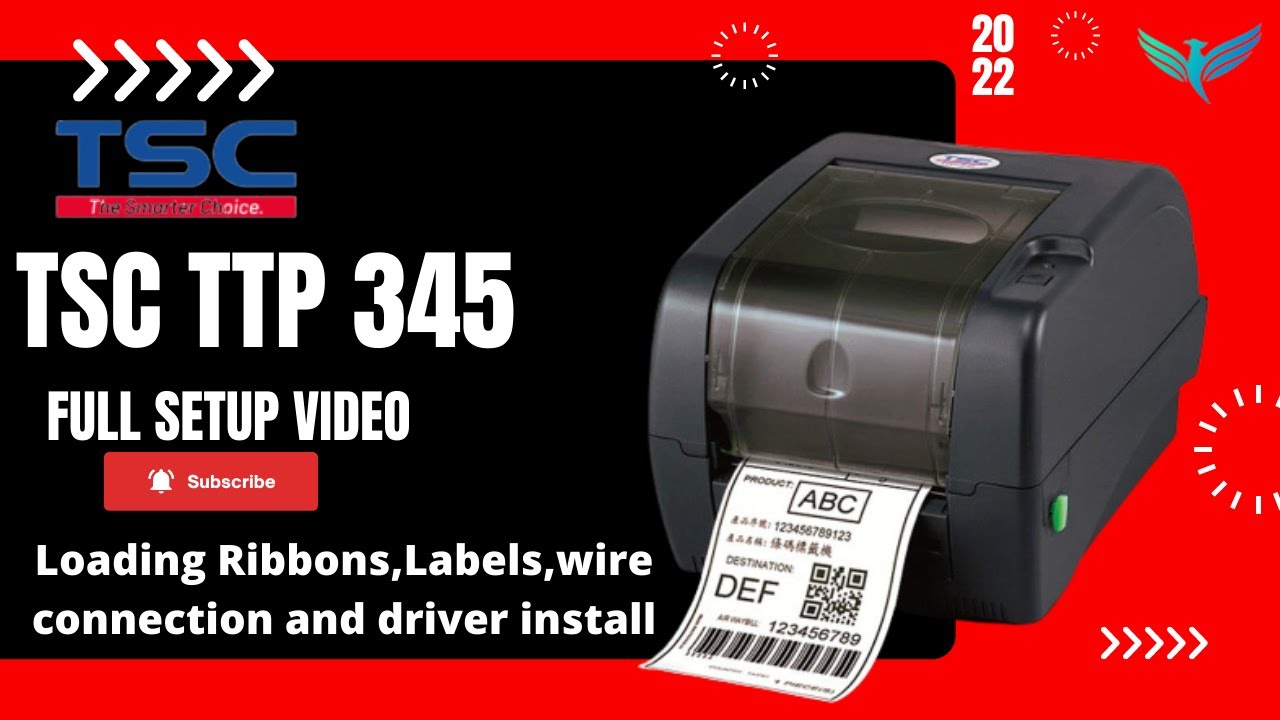 TSC TTP 345 FULL SETUP | Loading Ribbons, Labels Wire Connection and Driver Install @prezotech.