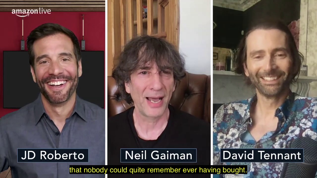 Q&A Neil Gaiman and David Tennant w/ closed captions