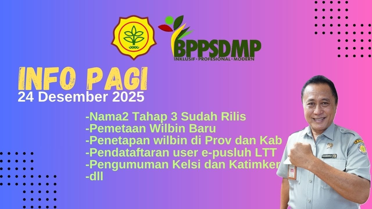 Penempatan Wilbin PPL - Jumlah Penyuluh Kab/KJF maksimal sejumlah kecamatannya Begitu juga di Prvnsi