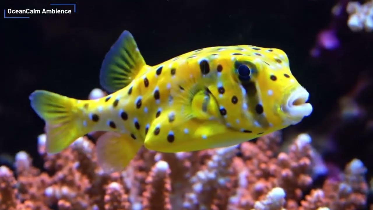 Ocean Waves & Calm Underwater Life, Relaxing Background Music for Sleep, Meditation, Study & Healing