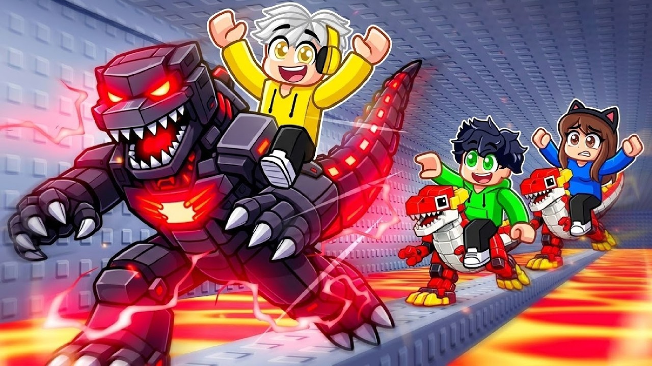 USO lo O.O1% GODZILLA ROBOT  in una CORSA di DINOSAURI su Roblox!