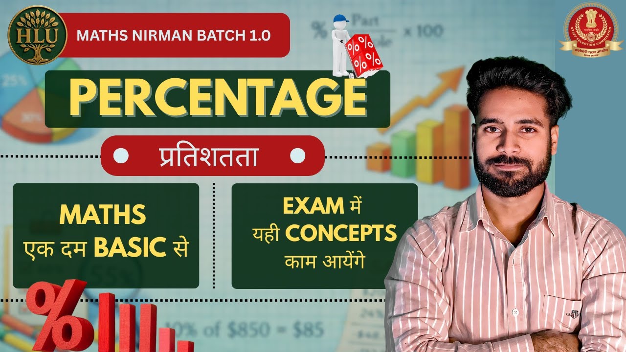 Percentage | Class 03 | Basic to Advance | Maths Nirman Batch 1.0 | For all Competitive Exams