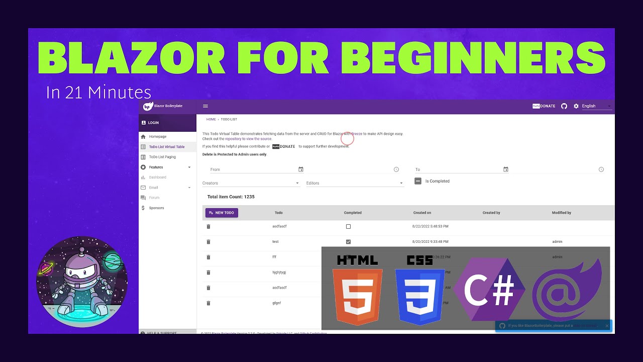 Blazor WASM for ABSOLUTE beginners in 21 Minutes (With Examples)