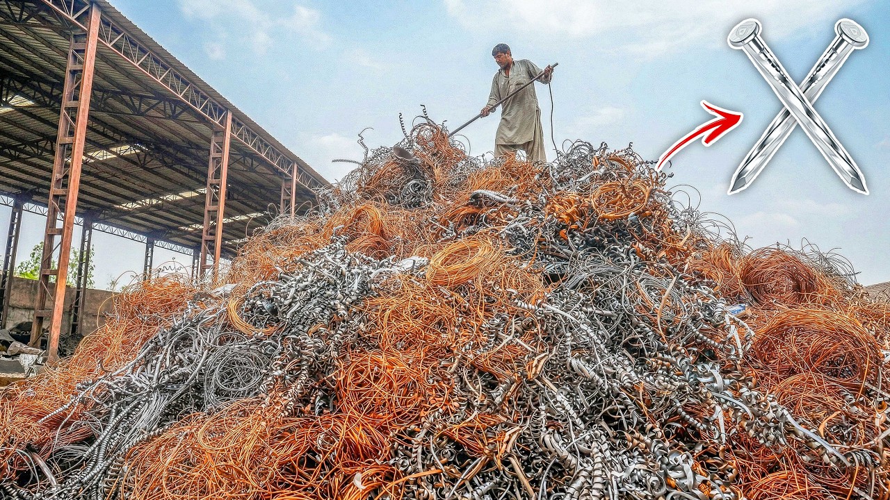 Millions of Nails Made From Lathe Shaving Scrap | Factory Recycling Process