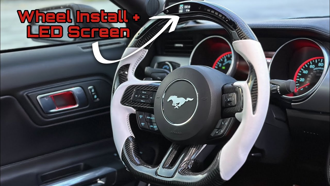 S550 Mustang Carbon Fiber Steering Wheel With LED Screen Install!