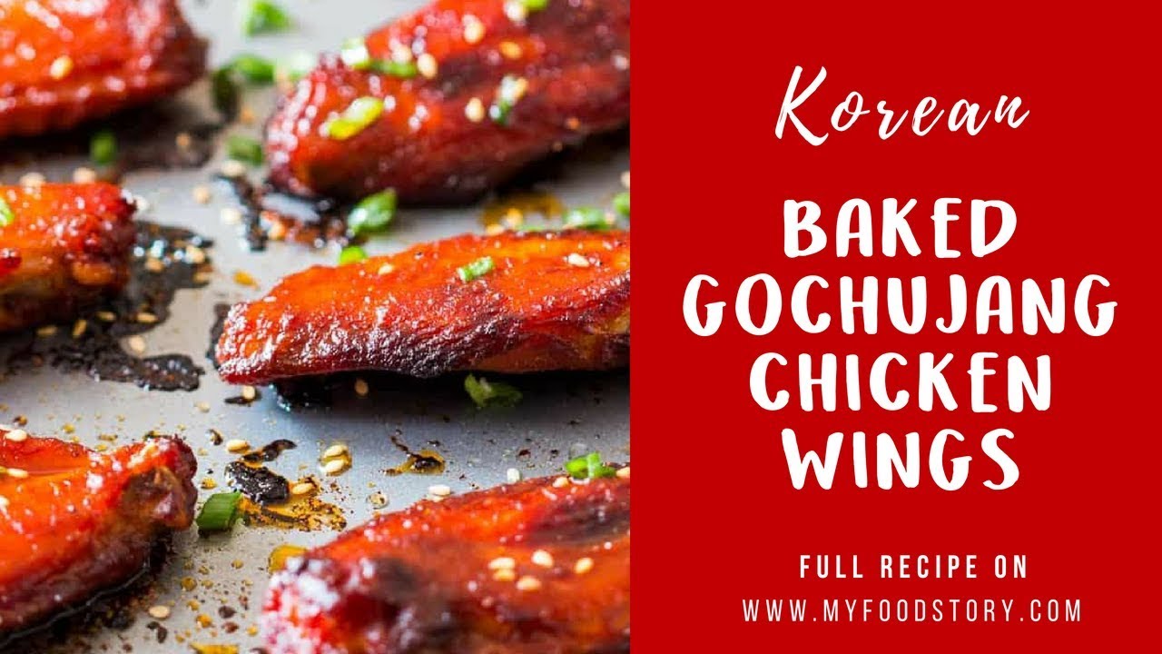 Korean Baked Crispy Gochujang Chicken Wings | My Food Story