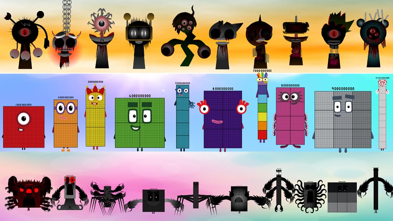 Numberblocks Band But Different (1B - 10B)  vs Incredibox Sprunki  vs The Ultimate UBD