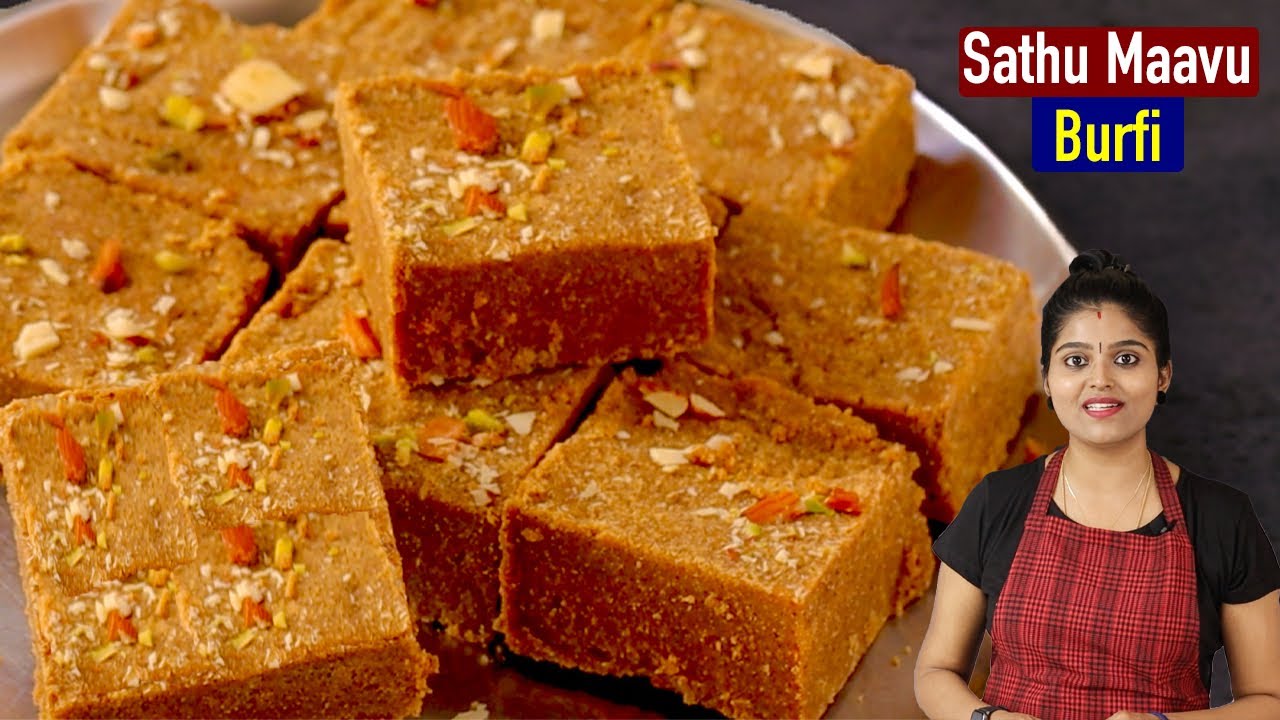 ஆரோக்கியமான சத்து மாவு பர்பி💪 | Sathu Maavu Barfi Recipe in Tamil | Healthy Sweet Recipe in Tamil