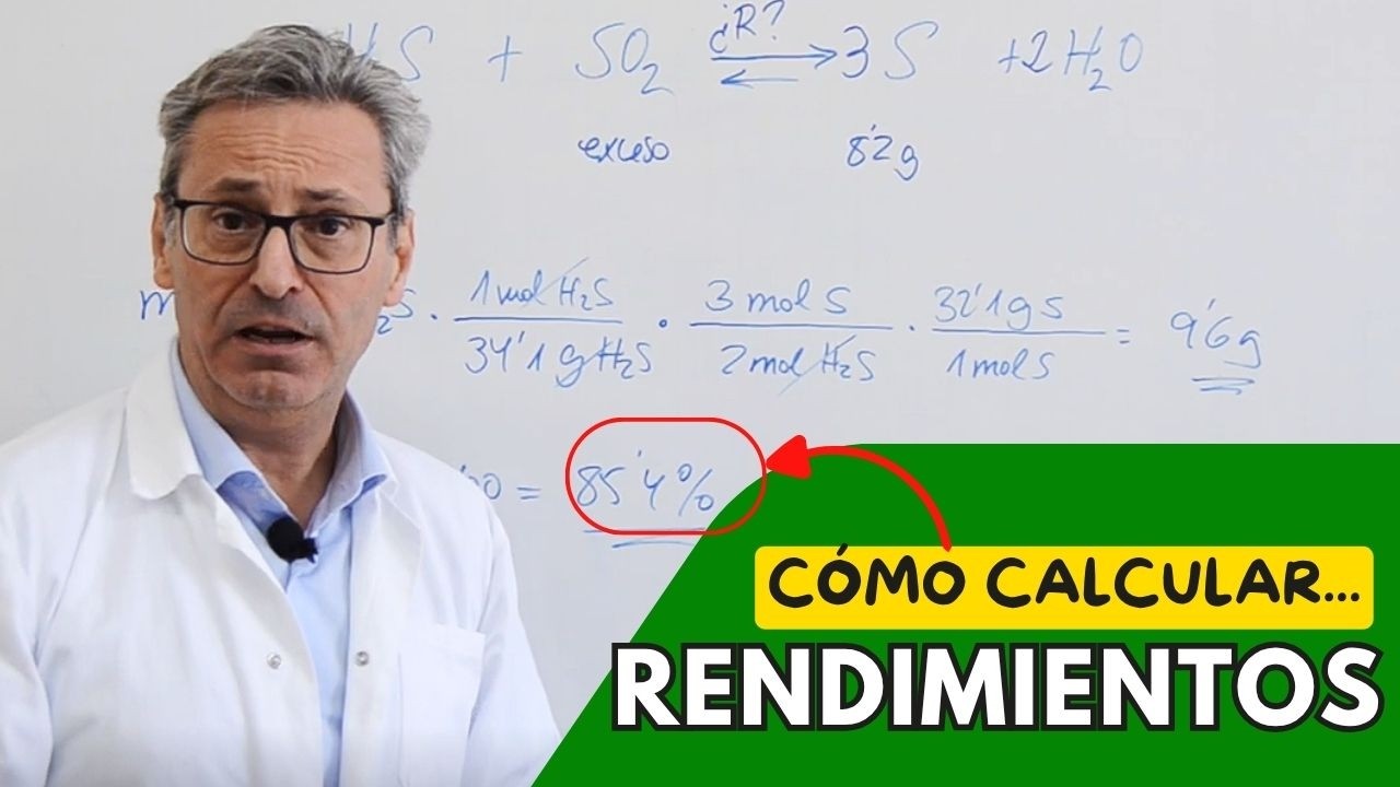 (4) RENDIMIENTO de una reacción química. Cálculos y Causas | ESTEQUIOMETRÍA