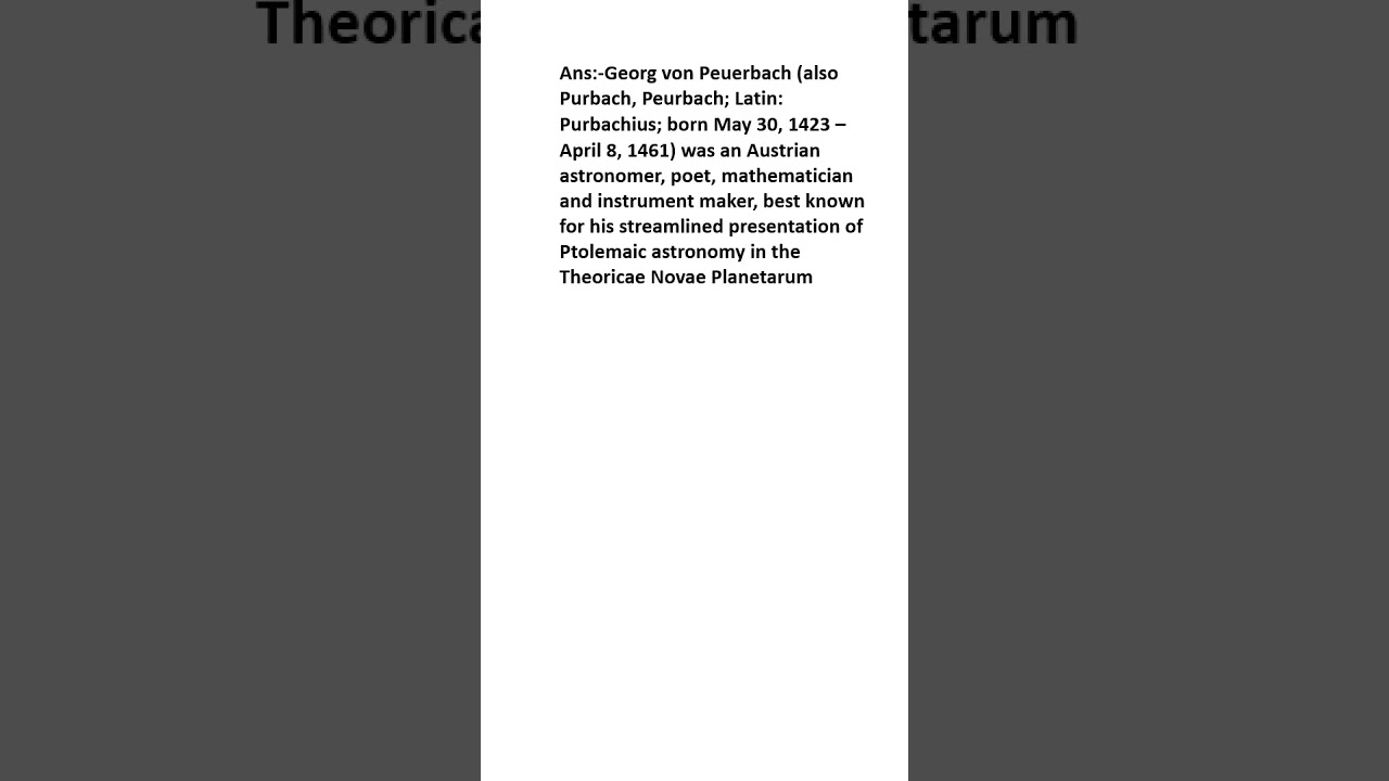 What is Georg von Peuerbach?