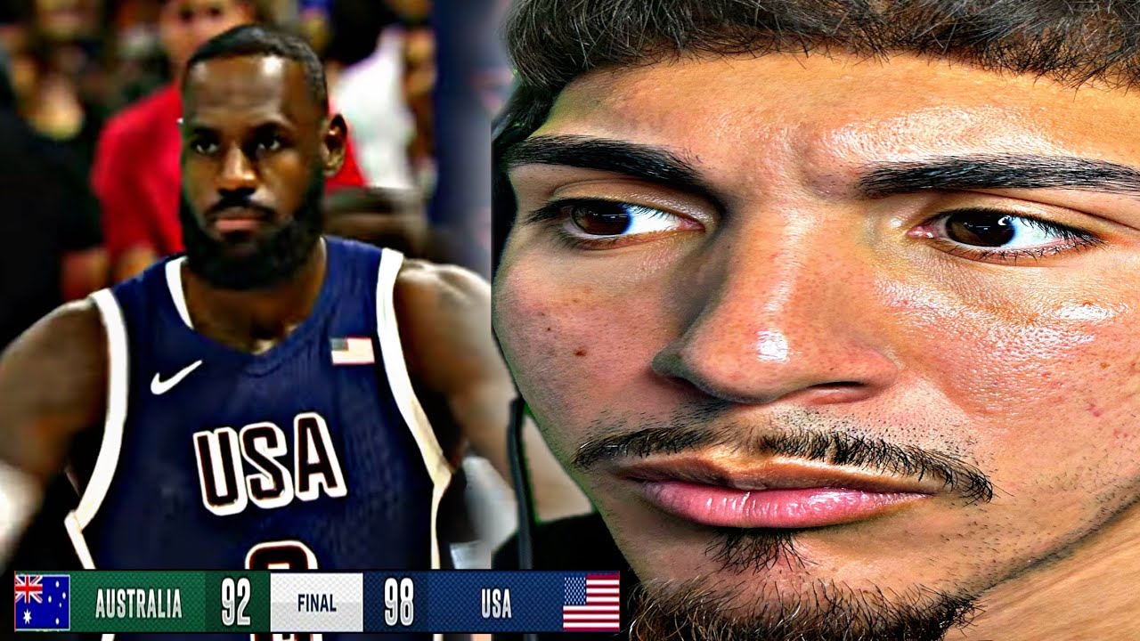 Реакция болельщика Леброна на лучшие моменты матча сборных США и Австралии — Олимпиада 2024 года