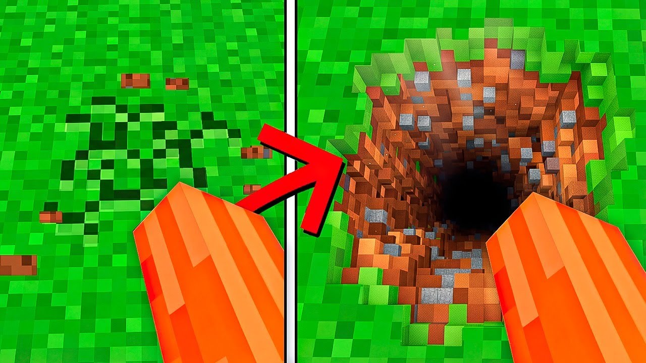 CAVÉ hasta el OTRO LADO DEL MUNDO en MINECRAFT!