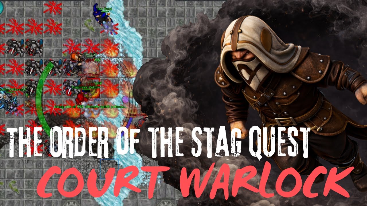 TIBIA GLOBAL MONK 690 - THE ORDER OF THE STAG QUEST - BOSS COURT WARLOCK
