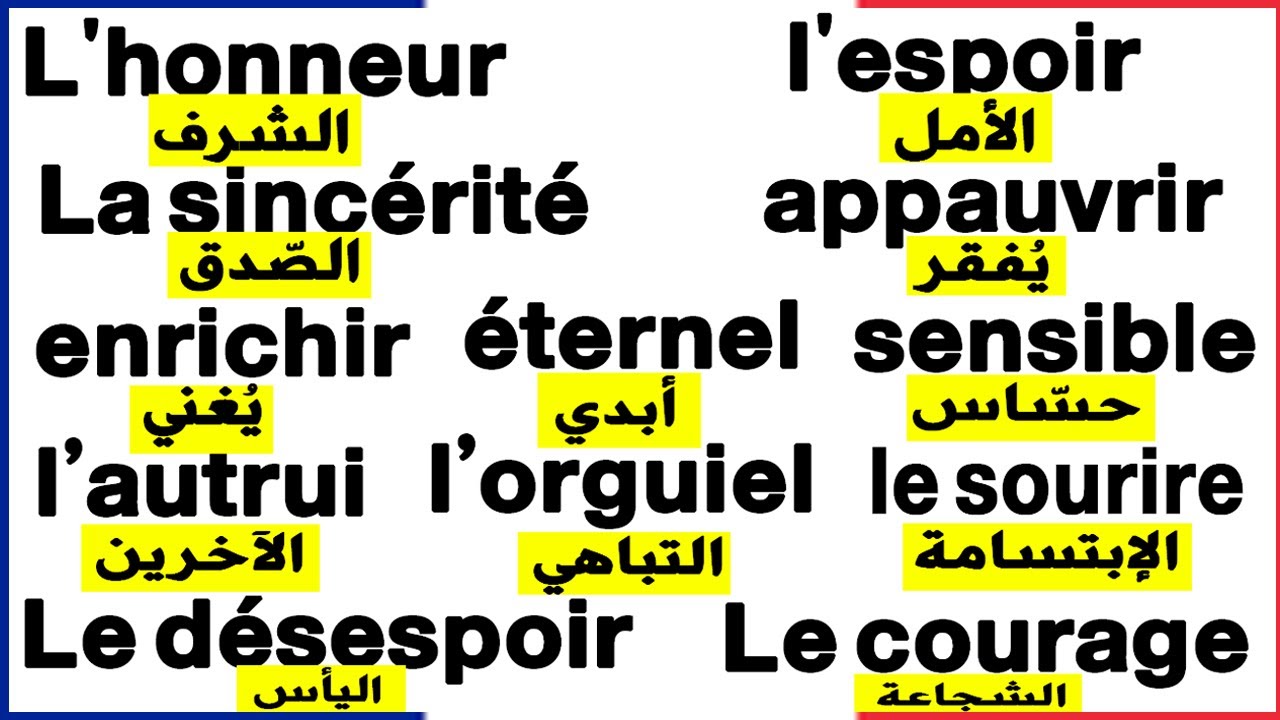تعلم الفرنسية - كلمات وجمل رائعة في مقولات أروع للحفظ للمبتدئين Speak French