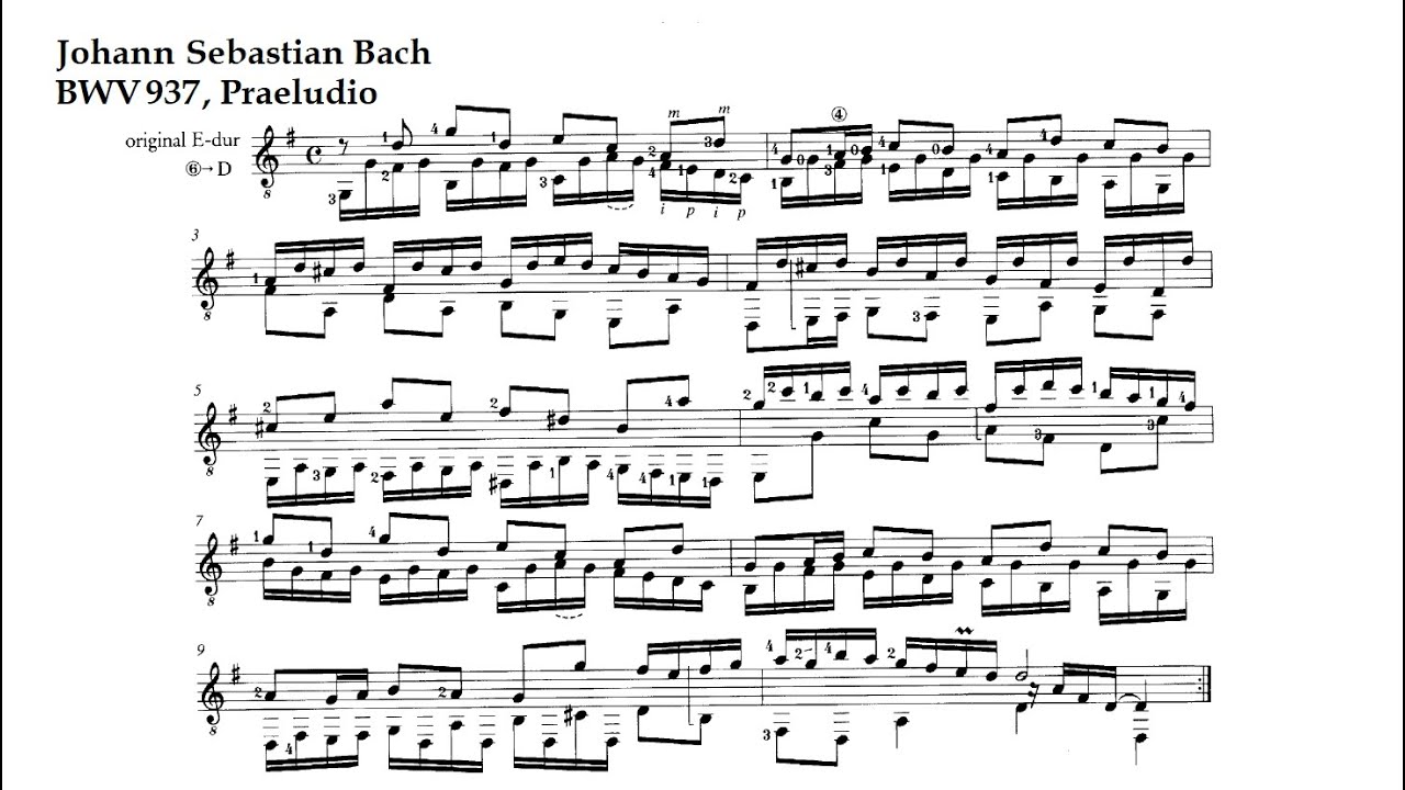 J. S. Bach. BWV 937, Praeludio