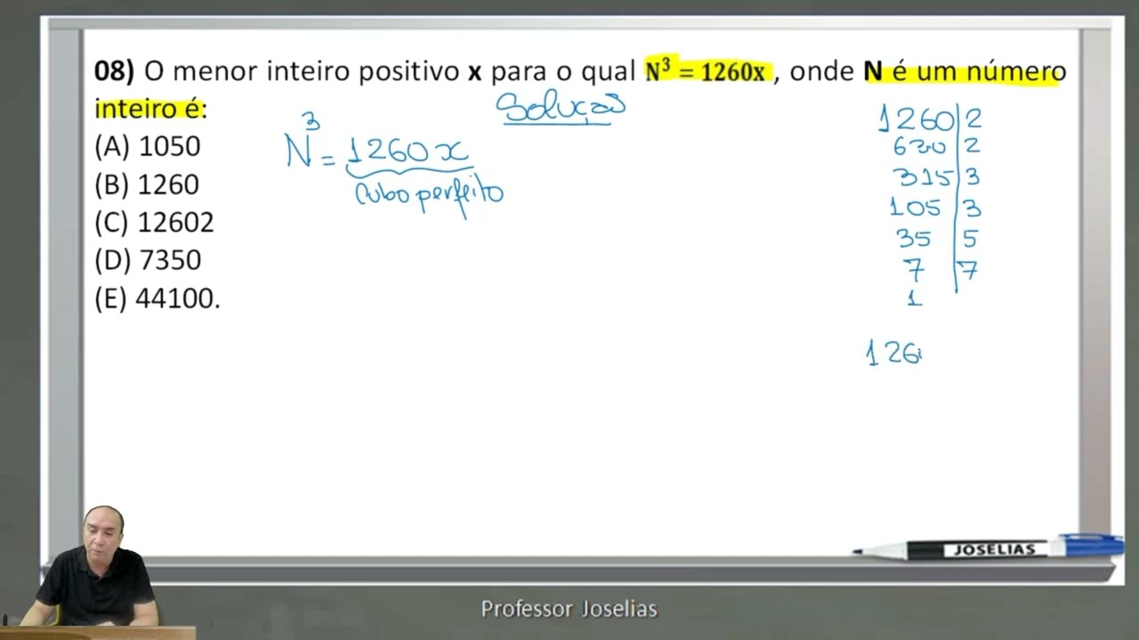 DÚVIDA RESOLVIDA  QUESTÃO8 LISTA EXTRA  MATEMÁTICA NÚMEROS INTEIROS E FATORAÇÃO