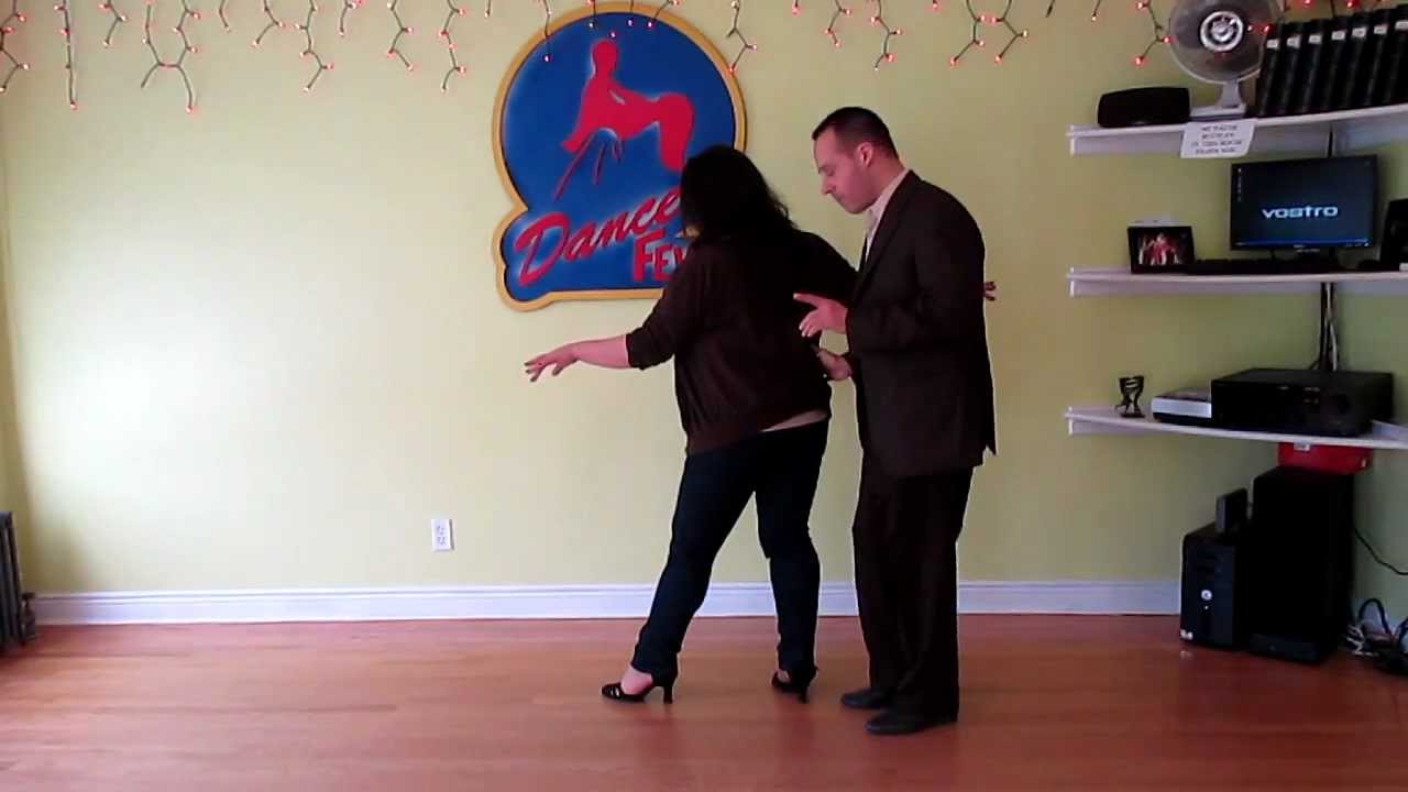 Salsa lesson in Brooklyn at Dance Fever Studios.  Basic copa step.
