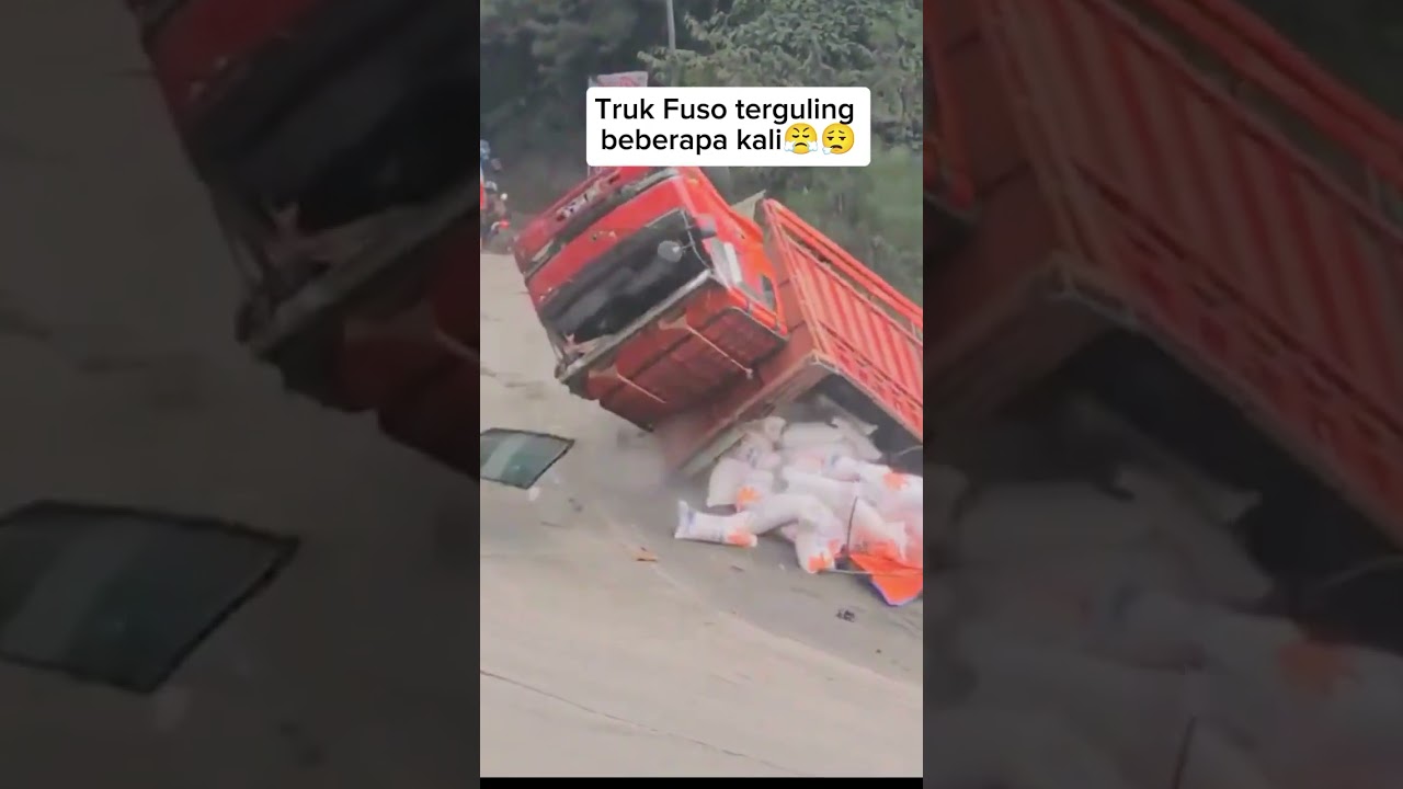 Truk Fuso jatuh terguling beberapa kali😮&zwj;💨😤 #automobile