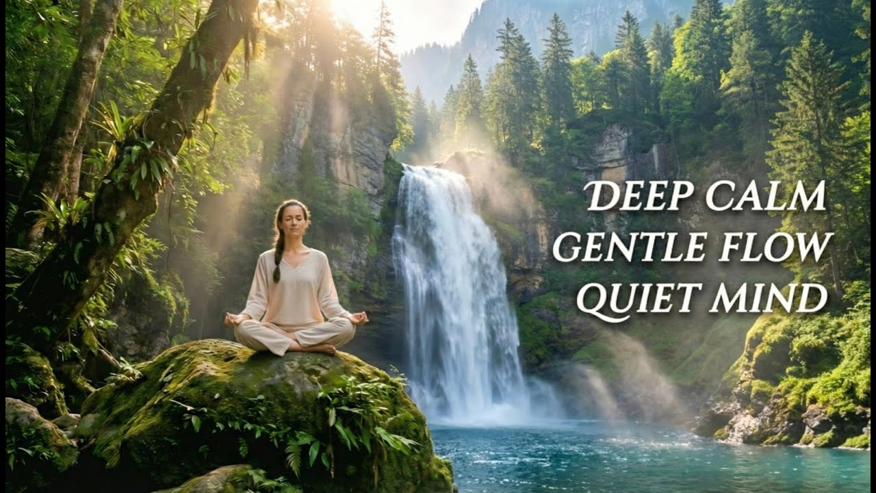 Vibraphone Meditation Music with Waterfall Visuals for Peaceful Presence